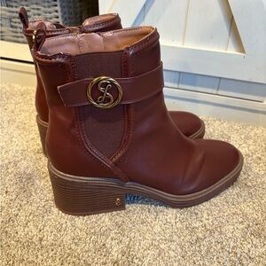 Sam & Libby Chestnut Ankle Booties